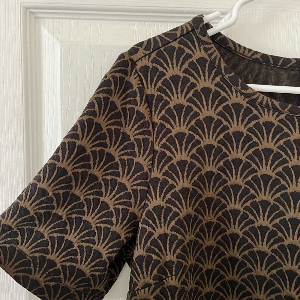 LOFT Black and Gold Mini Dress - Picture 2 of 4